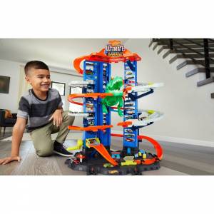 Набор игровой Hot Wheels Сити Невообразимый гараж с тиранозавром