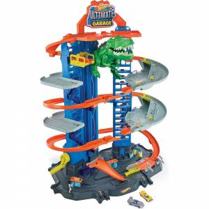 Набор игровой Hot Wheels Сити Невообразимый гараж с тиранозавром