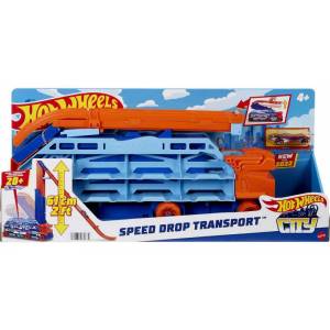 Трек Хот вилс Грузовик-транспортер Суперспуск Hot Wheels speed drop transporter Mattel