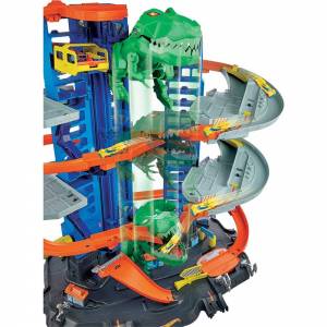 Набор игровой Hot Wheels Сити Невообразимый гараж с тиранозавром