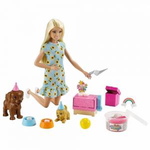 Barbie Набор Барби кукла+питомцы Вечеринка